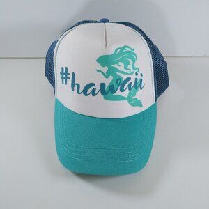 Hawaii Baseball Cap Adjustable Blue White Teal Aloha Headwear Summer Wear